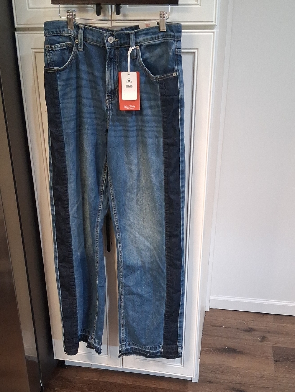 Lucky Brand Wide Leg Two-Tone Blue Jeans - Women NWT - Picture 2 of 9